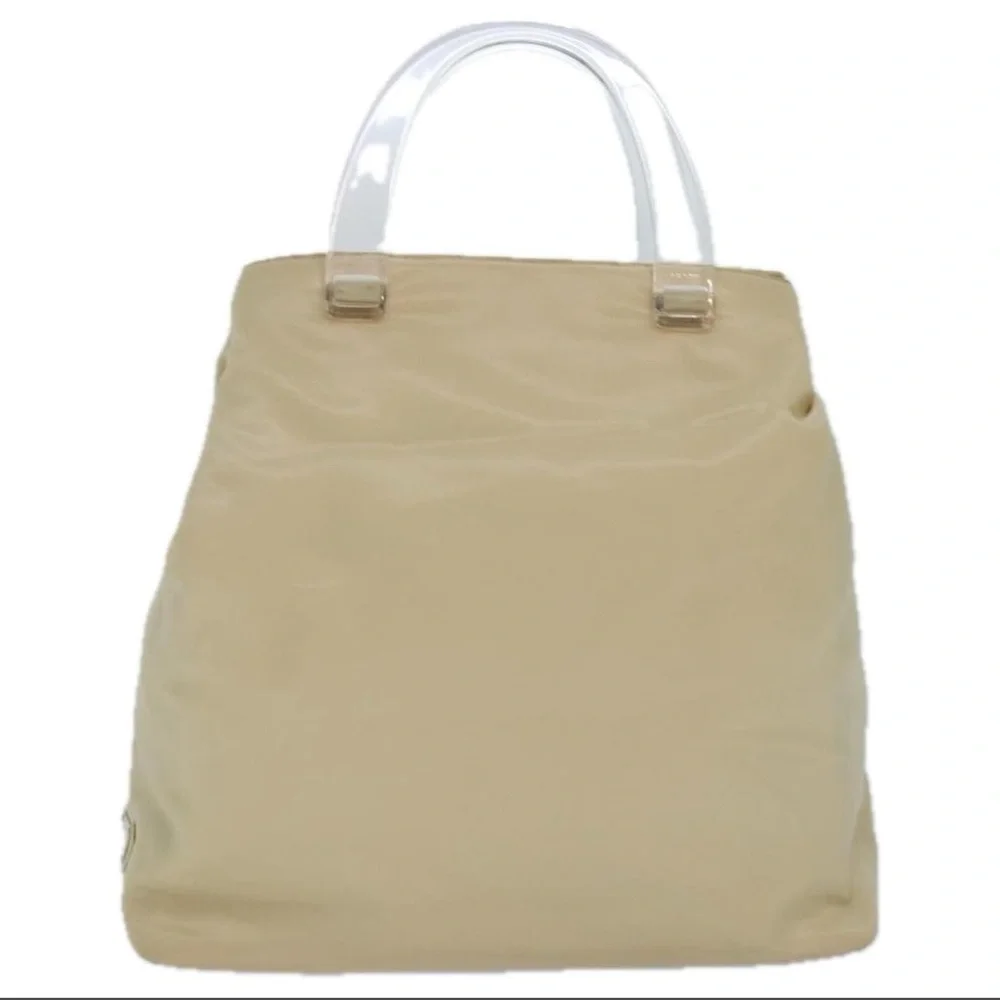 Vintage Prada Nylon Cream With Lucite Handles